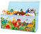 Extra Groß Aufbewahrungsbox mit Deckel Kinder, Zusammenklappbare Oxford-Spielzeugkiste mit Griff für Mädchen Jungen, Wasserdichte Spielzeug Aufbewahrung im Kinderzimmer, 96×32×40 cm (Blau Dinosaurier)