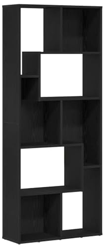 vidaXL Bookcase Black Oak 67x24x161 cm Engineered Wood