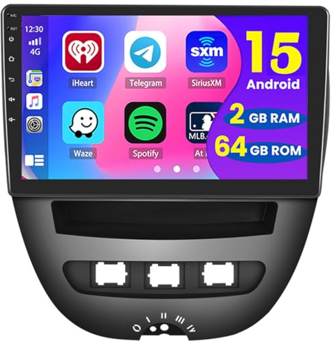 2+64G 10.1 Autoradio für Peugeot 107 Toyota Aygo Citroen C1 2004-2014 | Wireless Carplay Autoradio 2 DIN GPS Navi Bluetooth WiFi FM/RDS Rückfahrkamera DSP EQ Lenkradsteuerung 2+64G
