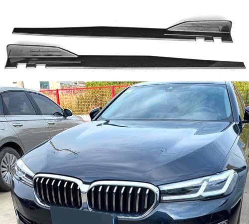 YMYQF Auto-Seitenschweller für BMW 5 Series G30 G31, Seitenschweller-Verlängerung, Rocker-Panel-Splitter, Styling-Zubehör,Carbon Fiber Look