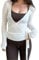 Frauen Y2k Ballett Wrap Top Langarm Tiefer V-Ausschnitt Slim Fit Yoga Pilates Ballet Workout Tops Frühling Kleidung (A-White, S)