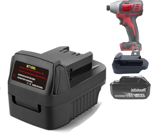 MT18MIL Battery Adapter for Makita to Milwaukee, YUHDWRE Adapter Convert for Makita 18V LXT Battery to Milwaukee 18V Power Tools (No Battery)