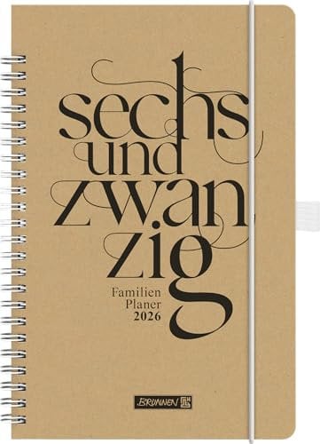 BRUNNEN Buchkalender Familienplaner '26 „Sechsundzwanzig“ | A5, Papier