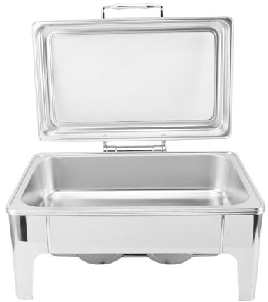 Stainl Steel Chafing Dish ET Set 9L mit Heizung für Cate -Events und Partys 2 Fächer mit Aulic Deckel (1 Fach)