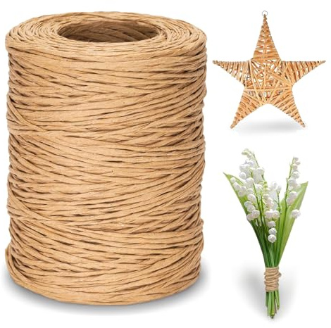 Floral Wire, 200m x 2mm Paper Covered, Craft Vine Binding, Florist Wire for Wreath Making, Bendable Vine Florist for Floral Bouquets Wrapping (Light Brown)