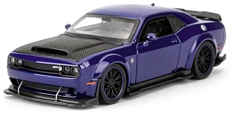 imtfzct Modellauto Dodge Hellcat im Maßstab 1:32 Spielzeugfahrzeug aus Druckgusslegierung Mit Sound- und Lichteffekten Sammlerstück mit Pull Back-Antrieb Geschenk für Kinder Lila