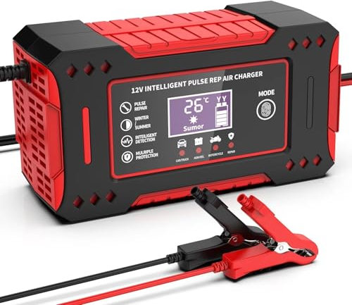 UAGFDFF Power Inverter Caricabatteria Intelligente per Auto 6A 12V unità di Carica per Batterie Auto E Moto Display LCD per La Riparazione di Batterie al Piombo Invertitore di Tensione Fotovoltaico