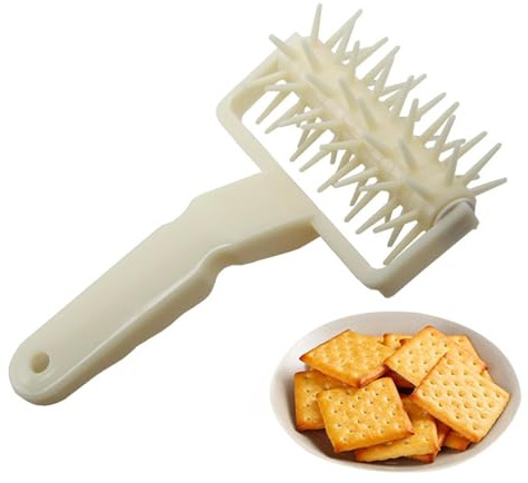 Pastry Pasto Roller Pizza Docker mit Nadel, kompaktes ergonomisches Backwerkzeug | Glatter Griff mit konstanter Abrollung für Waffeln Pancakes Kuchen Pizzateig Küche und Famil