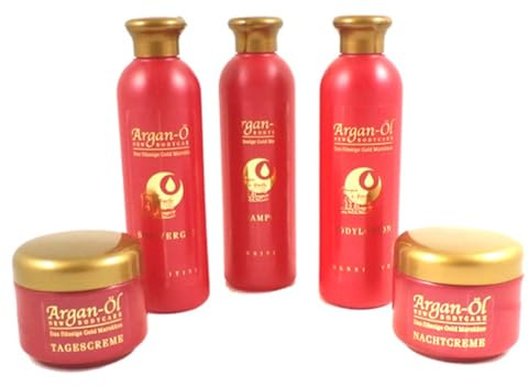 Pflegeset Argan Öl Set 5 tlg Shampoo Bodylotion Creme Duschgel Pflegeprodukte