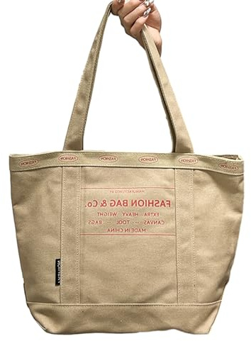 BUBEFSKD Vintage Inspirierte Canvas Einkaufstasche Umhängetaschen Handtasche Ideal Für Die Schule Und Den Täglichen Weg Zur Arbeit. Canvas Einkaufstasche