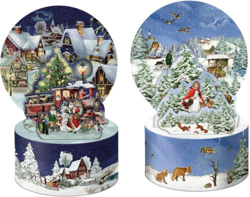 Mini-Adventskalender – Adventszauber (Pop-up): Zum Aufstellen: magische Adventsmomente voller Nostalgie und Glanz, mit Kuvert