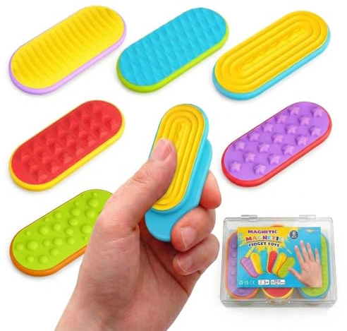 Magnetische Fidget Toys Slider 6er Set mit Aufbewahrungsbox – Leises Sensorik Spielzeug mit Gleitfunktion, kompakt & ordentlich verstaut, ruhige Handbeschäftigung für Alltag, Büro & Schule
