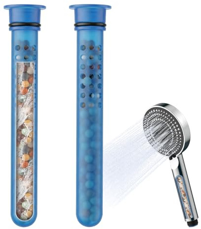 OFFO 2 Pack Shower Head Filter Replacement Cartridge, Handheld Shower Head Filter for Hard Water UK Remove Chlorine and Harmful Substances, Skin and Hair Healthy, for OFFO Handheld Shower Head