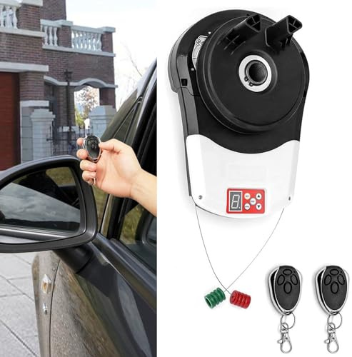 Kit d'ouverture automatique de porte de garage avec 2 télécommandes, moteur intégré pour un accès sûr et pratique au garage, entrepôt, magasin, grange et ferme