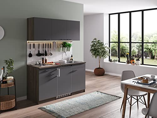 respekta Oliver Cocina Americana, Material de Madera, Gris, 150 cm