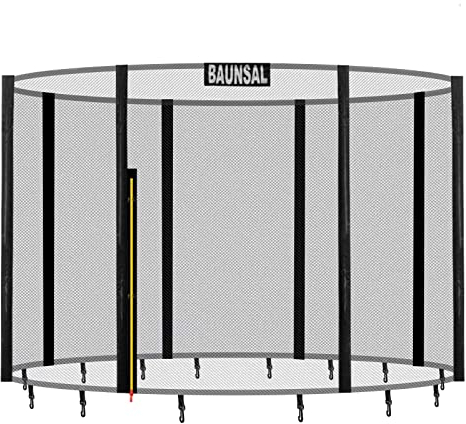 Baunsal® Trampolin Sicherheitsnetz Ø 366 cm (JS+EXD) für 8 Netzstangen mit Netzhöhe 180 cm Ersatzteile Netz Gartentrampolin Schutznetz Kinder Ersatznetz Indoor und Outdoor