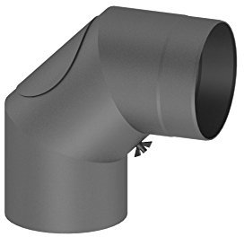 Winkelelement 90° mit Tür; 160mm Durchmesser, grau
