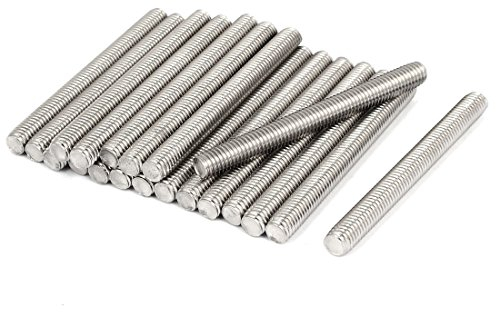 sourcing map 20 Stück Gewindestangen M8x80mm Edelstahl 304 Gewindestift Metrischem Vollgewinde Bar Gewindestäbe für Befestigung CNC-Werkzeugmaschinen 3D-Drucker Industrie Geräte