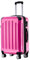 BEIBYE Hartschalen Koffer Trolley Rollkoffer Reisekoffer 4 Zwillingsrollen Polycabonat (Pink, Handgepäck 55cm-40L)