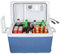 K-Box Glacière électrique et réchauffeur avec roues pour voiture et maison – 45 litres – 1,8 m. Câbles extra longs double 110 V AC maison et prises de véhicule 12 V CC (bleu)