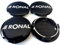 4X Original Ronal 64mm Nabendeckel Nabenkappe Schwarz Hochglanz Center Cap Deckel Felgendeckel