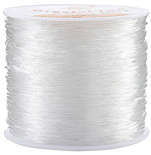 HONGXIN-Shop Schmuckkordel 0,8 mm Perlgarn, elastisch, stark, dehnbar, DIY, Schmuckherstellung, Halskette, Armband, transparent, 100 m