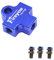 AVT Bremsschlauchverbinder Adapter 3 Way Motorrad Hydraulikleitung Connect T-Stück Kupplungsschläuche Adapterhalterung M10 Banjo Oil Link (Blau)