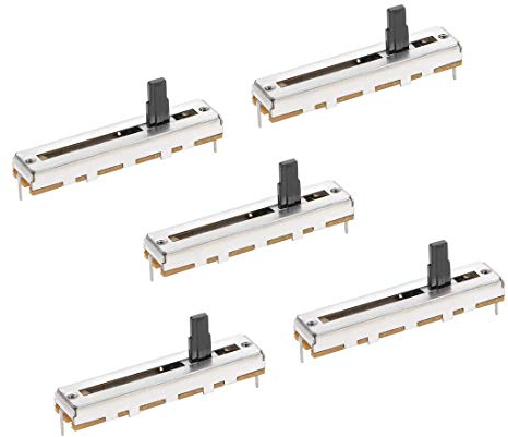 5 Stück Fader Variable Widerstände Rührwiderstände 45 mm gerade Slide Potentiometer B10 K Ohm Linear Potentiometer für Dimmung Tuning