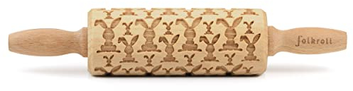 Folkroll 3D-Motiv-Teigrolle 23 cm Osterhasen