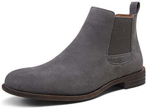 Jousen Chelsea Boots für Herren, leicht, lässig, Chukka-Stiefel, klassisch, elastisch, Kleid Stiefel für Herren, grau, 44.5 EU