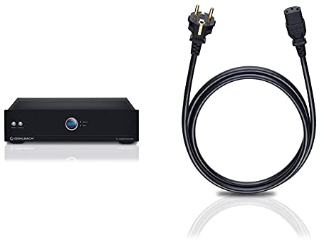 Oehlbach XXL Powerstation 909 - High-End HiFi Mehrfach-Steckdose - schwarz & Oehlbach Powercord C13 / 150 - Netzkabel mit Schukostecker & Kaltgerätekupplung - Hochflexibel - 1,50 m - schwarz