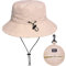 Malaxlx Beige Fischerhut Sonnenhut für Damen Herren Wasserdicht Bucket Hat Anglerhut Regenhut Sommerhut UV Schutz Strandhut Verstellbare Safari Boonie Hut