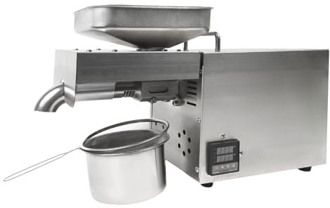 vinnyooc 610W Automatico Pressa Per Olio Macchina Spremiagrumi Industriale Di Tipo Pesante Pressatura Macchina Inox Estrazione Olio Expeller 5kg/ora Freddo/Caldo Olio Estrazione Espulsore