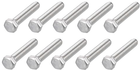 METALLIXITY 10Pcs Boulons Hexagonaux 7/16-14 x 2-1/2 Filetage Grossier UNC | Boulon À Tête Hexagonale, Acier Inoxydable 304 18-8, Filetage Complet, Entrainement Externe Hexagonal