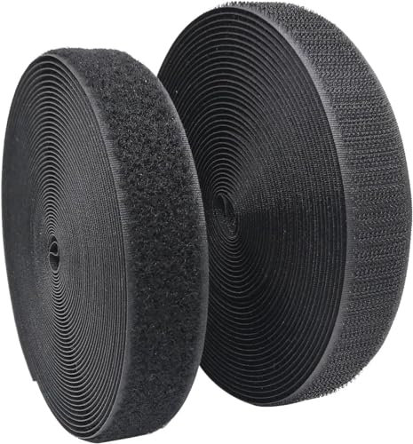 GTLAOGS Set di velcro per cucire (gancio + nastro in ratina), chiusura in velcro da cucire in nylon di qualità industriale, 25 mm x 8 m, per vestiti e tessuti per la casa, artigianato fai da te e