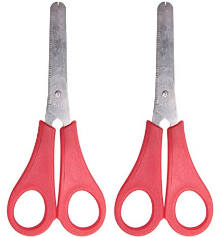 Aiwjeakh 50 StüCke Schere 5 Stumpfe Spitze Kinder Sicherheits Schere Edelstahl Papierschere mit Komfortgriffen Packung