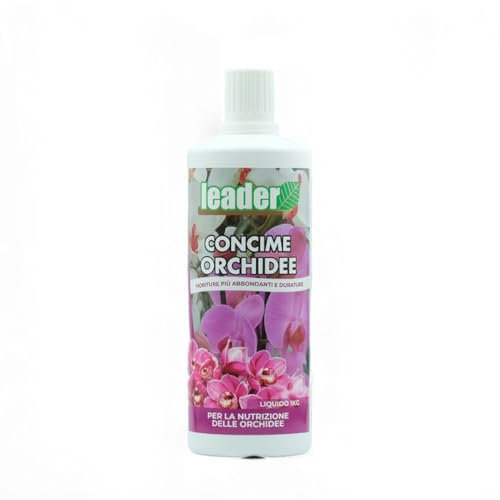 LEADER, Concime Orchidee Liquido, Nutrimento Per Orchidee Coltivate In Vaso o In Terra, Ideale Per Sviluppo Rigoglioso e Crescita Sana, Formato Liquido da 1Kg
