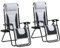 Outsunny Zero Gravity Lounger Chair Set of 2, Folding Reclining Patio Chair with Padded Seat, Cup Holder, Soft Cushion and Headrest for Poolside, Camping, Grey