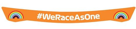 Formula 1 We Race As One Rainbow Helmet Visor Strip, Orange, Racing Accessory