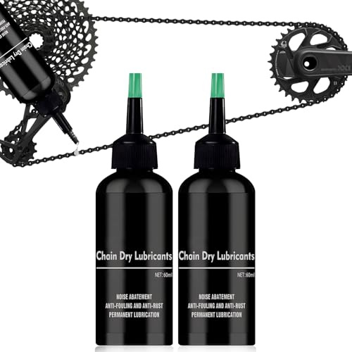 Mountainbike-kedjevax, kedjeolja, smörjning cykelkedja, slitstark, vatten- och rostbeständig, droppflaska med applikator, lämplig för alla typer av cyklar, 2 x 60 ml