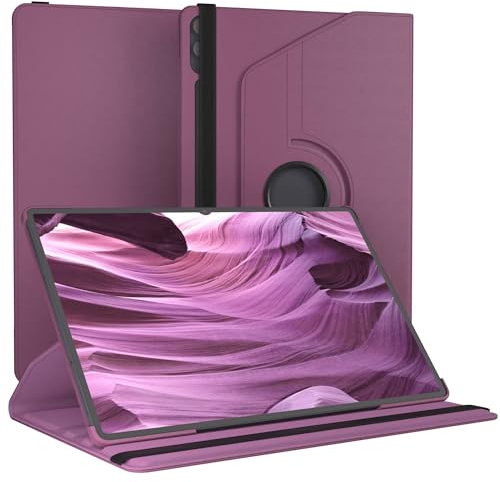 EAZY CASE - Tablet Hülle für Galaxy Tab S11 Ultra Schutzhülle 14,6 Zoll Smart Cover Tablet Case Rotationcase zum Aufstellen Klapphülle 360° drehbar mit Standfunktion Tasche Kunstleder Lila