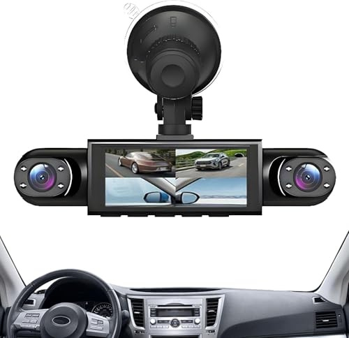 Car Dash Cam -Quad Channel Vehicle plug-in Operated Recorder, Front, Rear, Left, Right 1080p Camera, Motion-Sensing Parking Monitor, Loop Recording Security Device, Night Vision Driving