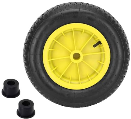 SUNNYNEST 14-Inch Wheelbarrow Wheel – Heavy Duty Puncture-Resistant Rubber Tire with Metal Rim for Garden Trolleys, Wheelbarrows, Carts, Trailers & Industrial Barrows 3.5-8