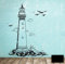 Wandtattoo Wandaufkleber Leuchtturm lighthouse Meer maritim M1465 - ausgewählte Farbe: *Schwarz* ausgewählte Größe:*L 72cm breit x 100cm hoch