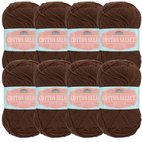 JubileeYarn Cotton Select Yarn - 50g/Skein Sport Weight - Plumwine - 8 Skeins