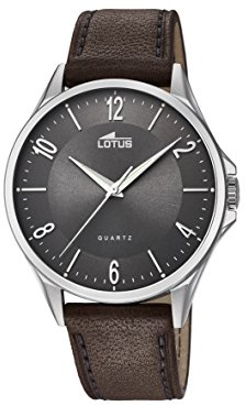 Lotus Herren Analoger Quarz Uhr mit Echtes Leder Armband 18518/2, Braun, groß