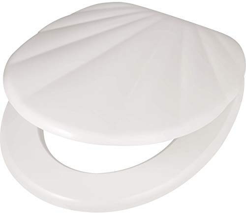 baliv WC-Sitz Tesino | Toilettendeckel - robust und belastbar bis 150 kg, MDF Holzkern, Mit Absenkautomatik, weiß