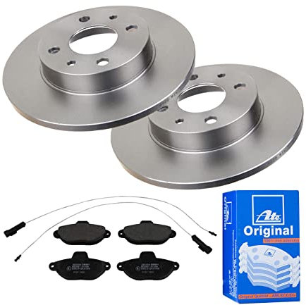 ATE 2 Bremsscheiben Ø240.5 Voll + Bremsbeläge für Fiat Panda 169x