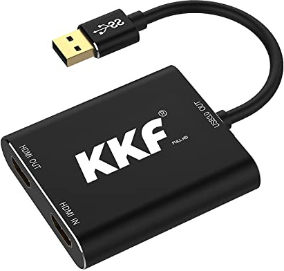 if-link Video-Capture-Geräte HDMI zu USB 3.0 Full HD 1080P Live-Videoaufnahme Game Capture Aufnahme-Box HDMI USB 3.0 Adapter Video & Audio Grabber für Windows, Mac OS X und Linus System (Black)