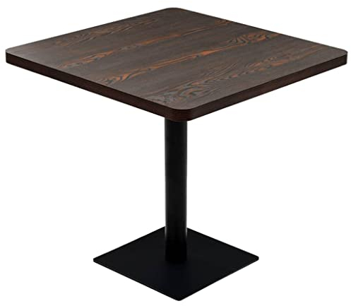 vidaXL Bistrotisch MDF Stahl Quadratisch 80x80x75cm Dunkle Esche Stehtisch